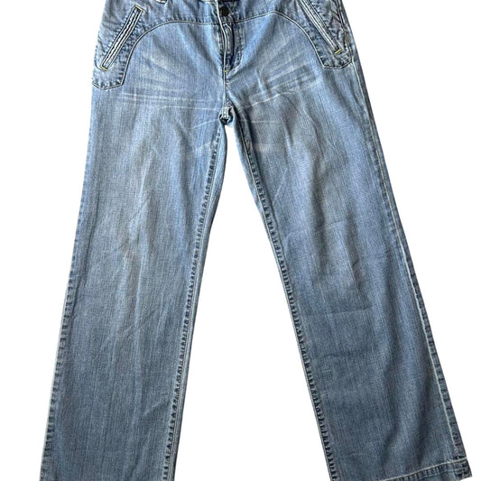 Lauren Ralph Lauren size 30x31 western Light blue denim bootcut jeans with fading