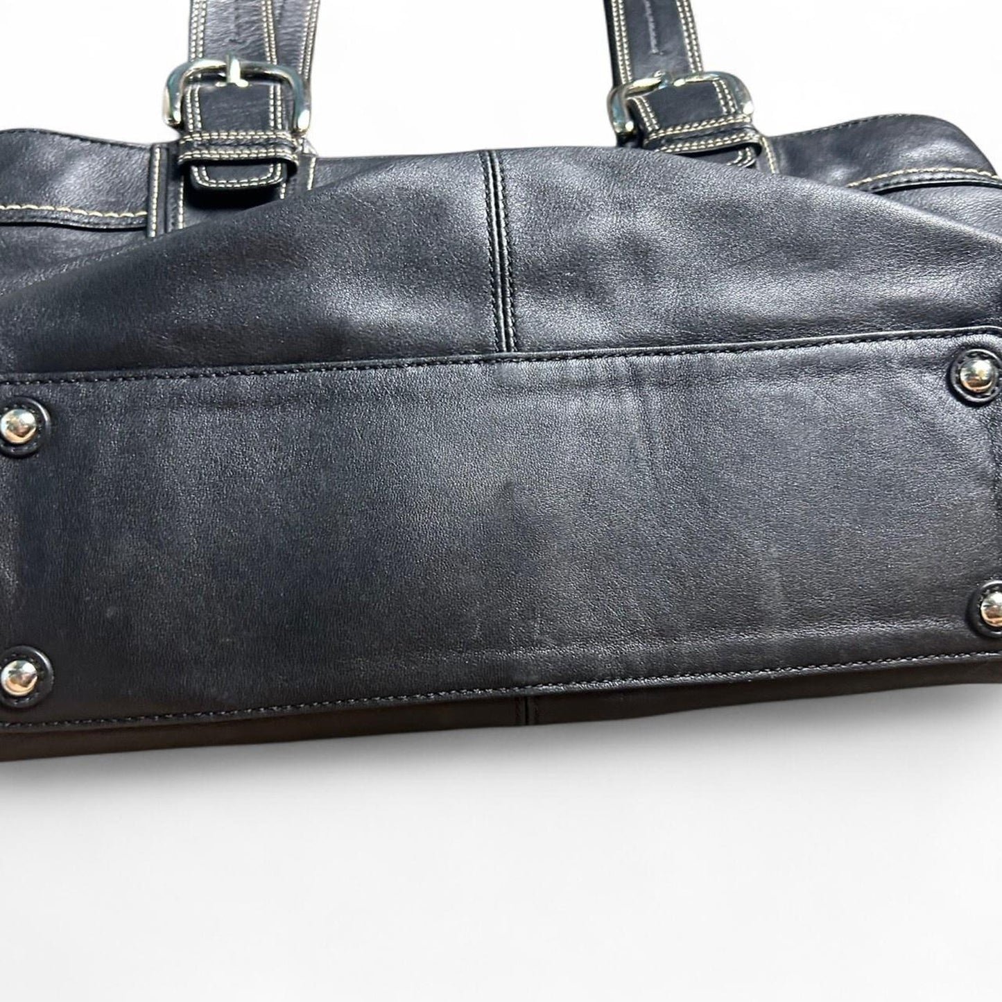 Black Coach Pleated Leather Soho Tote Bag and Wallet Set - Signature Gathered Design