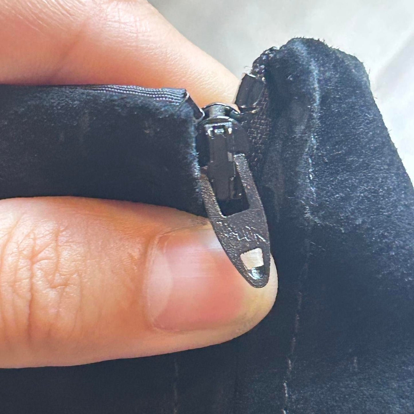 Rare vintage black suede leather