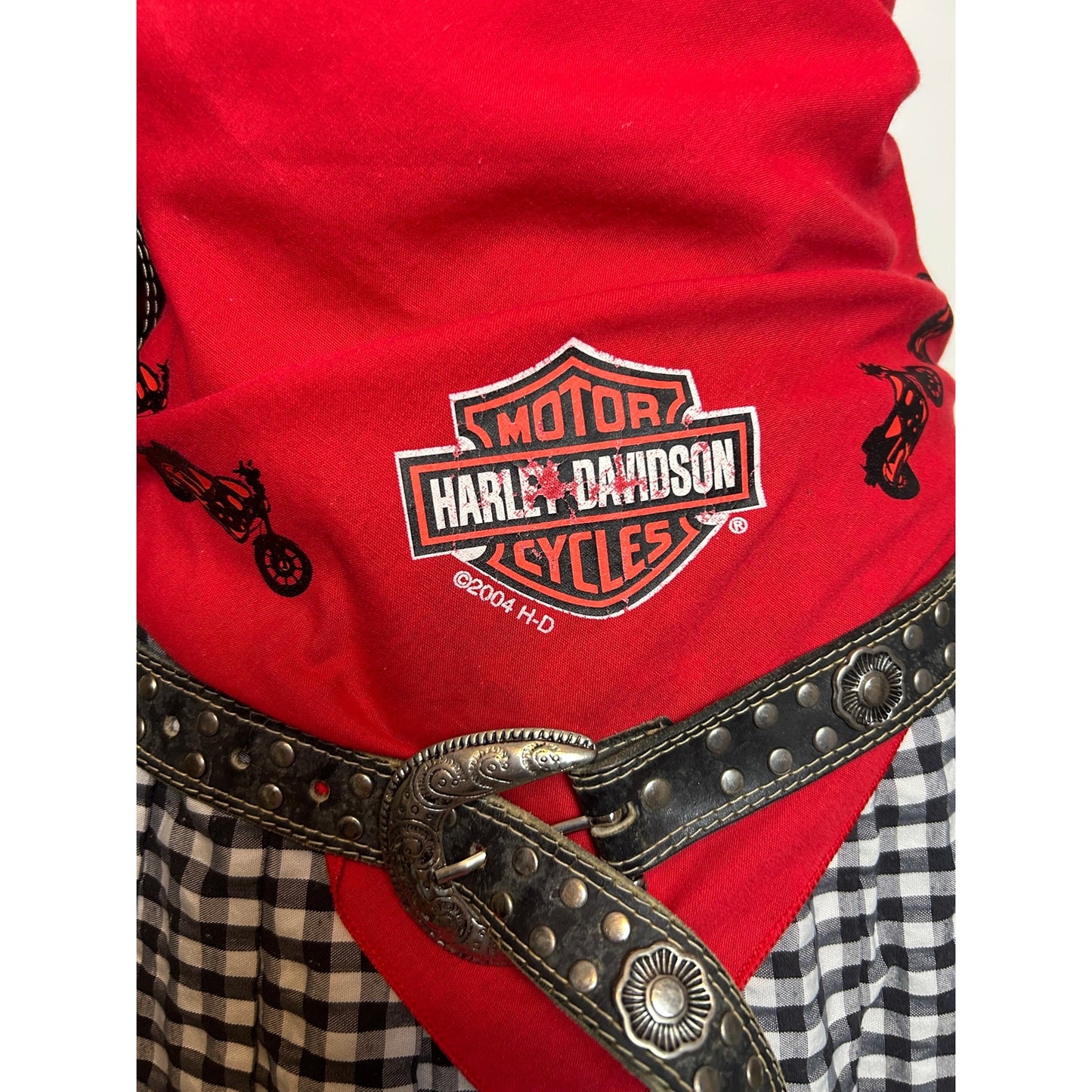 2004 Harley Davidson Lady Rider Bandana Rot Tribal Motorrad Y2K Biker Halstuch