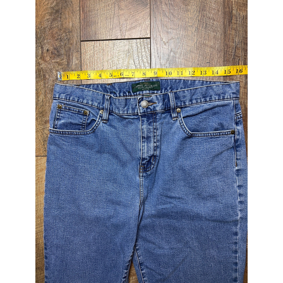 Vintage LRL Bootcut Jeans Size 12P 32x28 Mid Rise Light Wash Y2K Denim