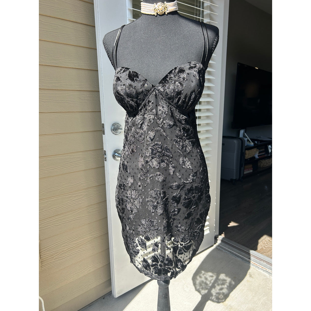 victoria secret gold label 90's lace slip dress