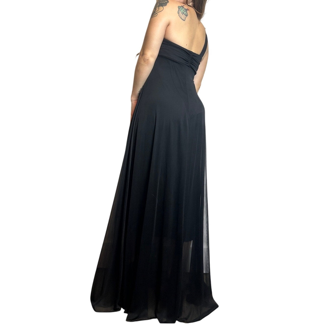 Beaded one shoulder B Darlin formal maxi dress size 3/4