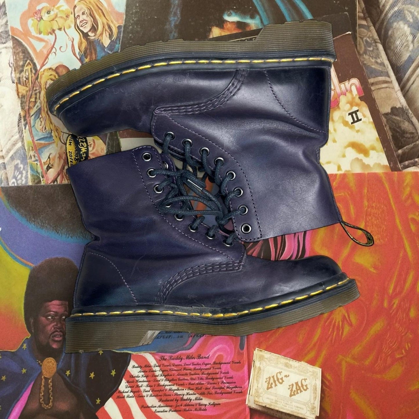 dr martens 1460 size 8 purple glove tanned leather