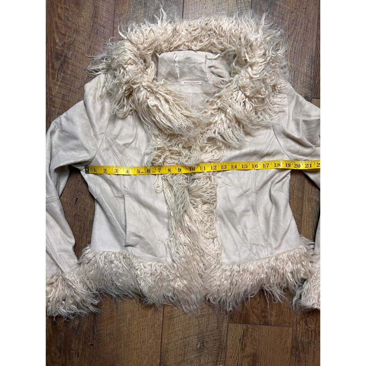 Vintage Penny Lane Cropped Coat Faux Fur Trim Y2K Boho Western Size M/L
