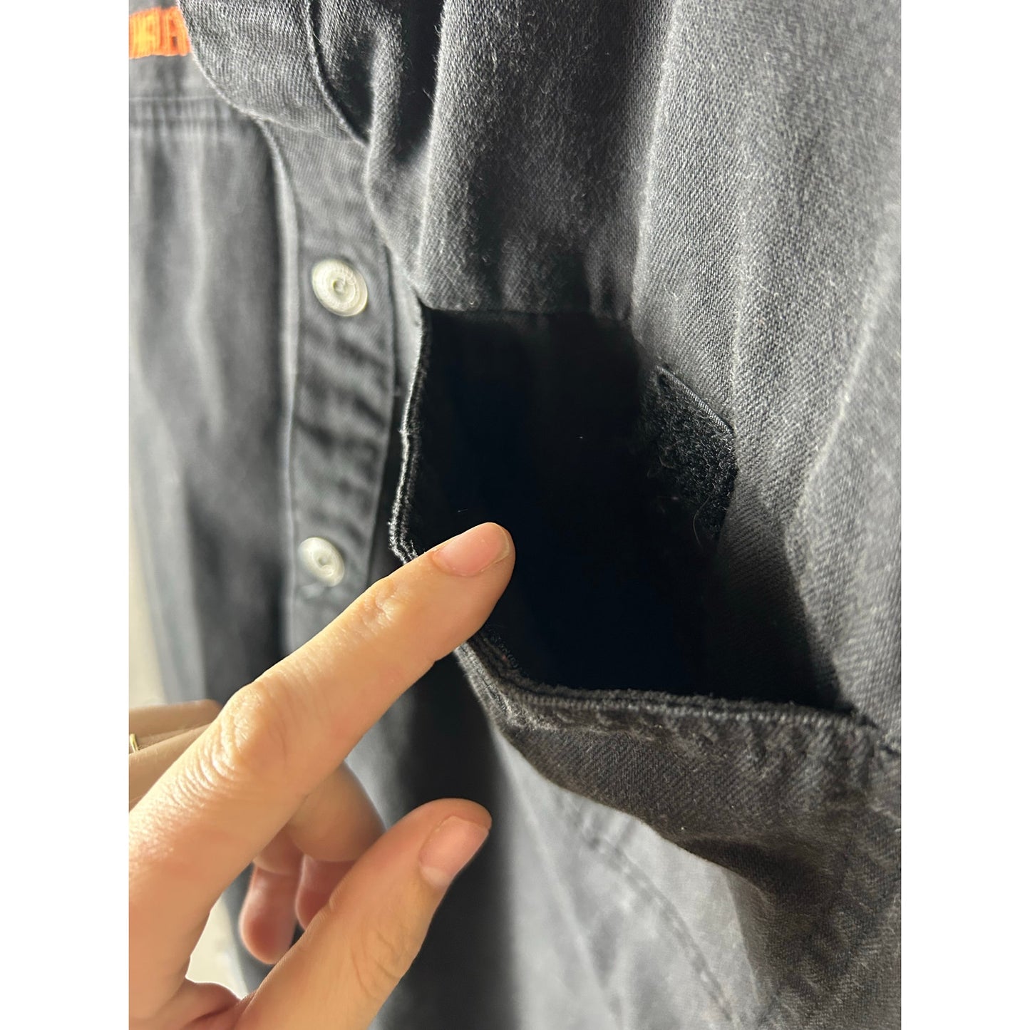 Harley Davidson Button-down mit Adlerstickerei auf dem Rücken Größe M