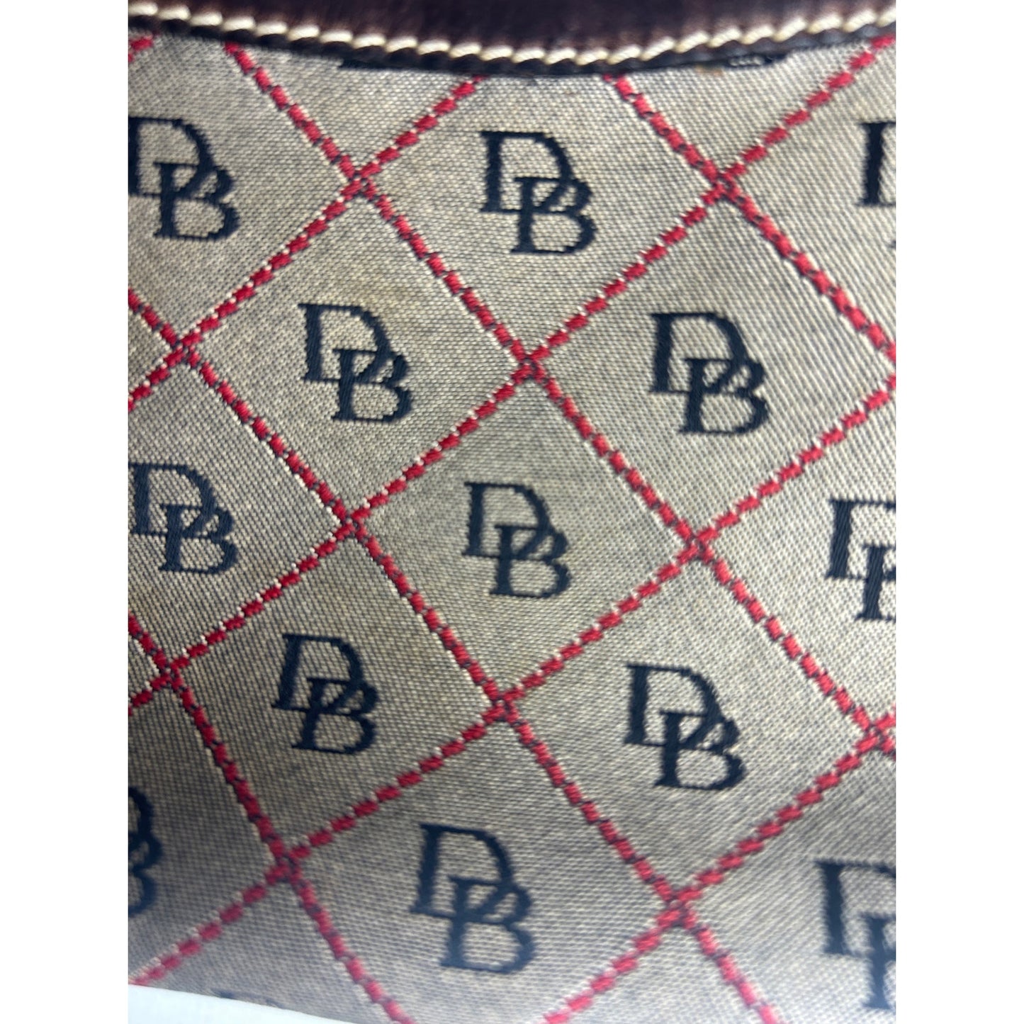 Dooney & Bourke Y2K Monogram Jacquard Baguette Bag – Red Black Tan Shoulder Bag