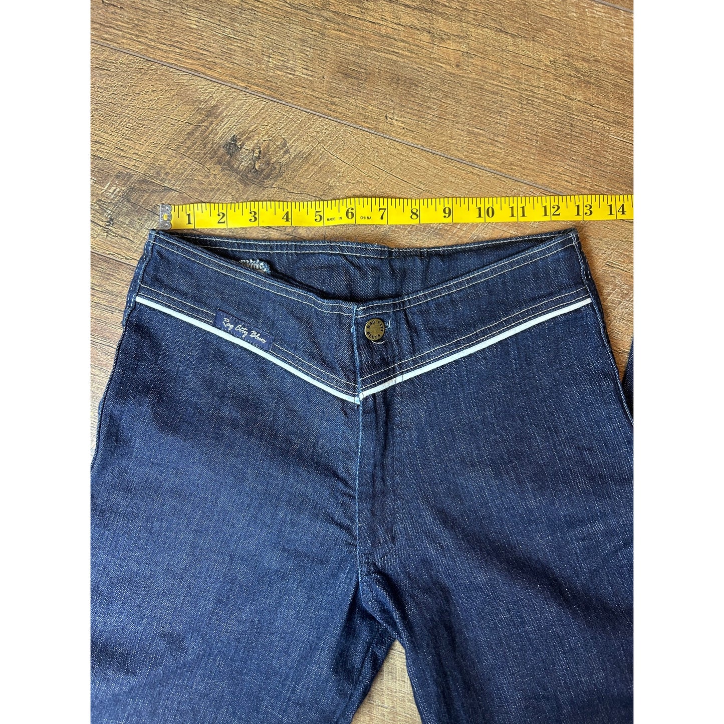 1970's Rag city blues dark wash flare jeans