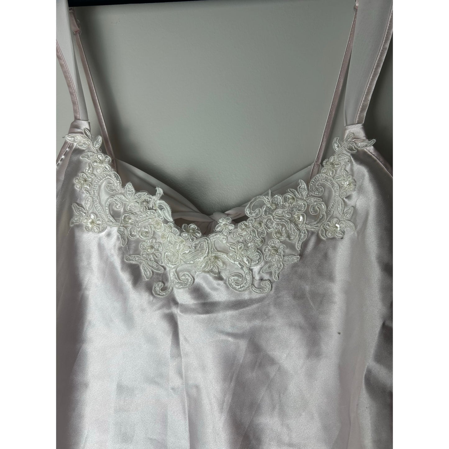 Linea donetela satin slip dress baby pink beaded size xl