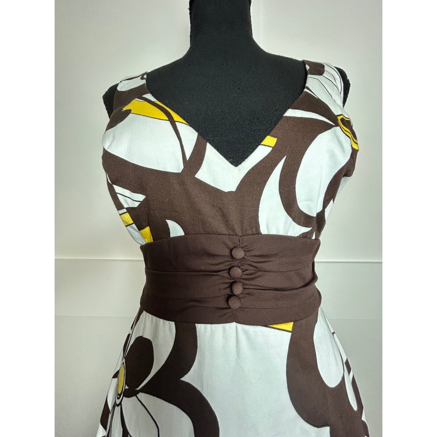 B Smart Y2K Geblümtes Neckholder-Kleid Größe 10 Western Coquette Baumwollmischgewebe Kleid