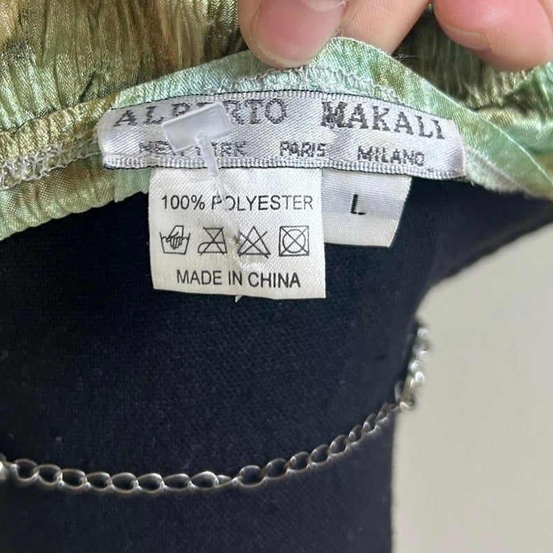 Y2K Euro-Feen-Babydoll-Top von Alberto Makali mit plissierten Schmetterlingsärmeln, Größe L