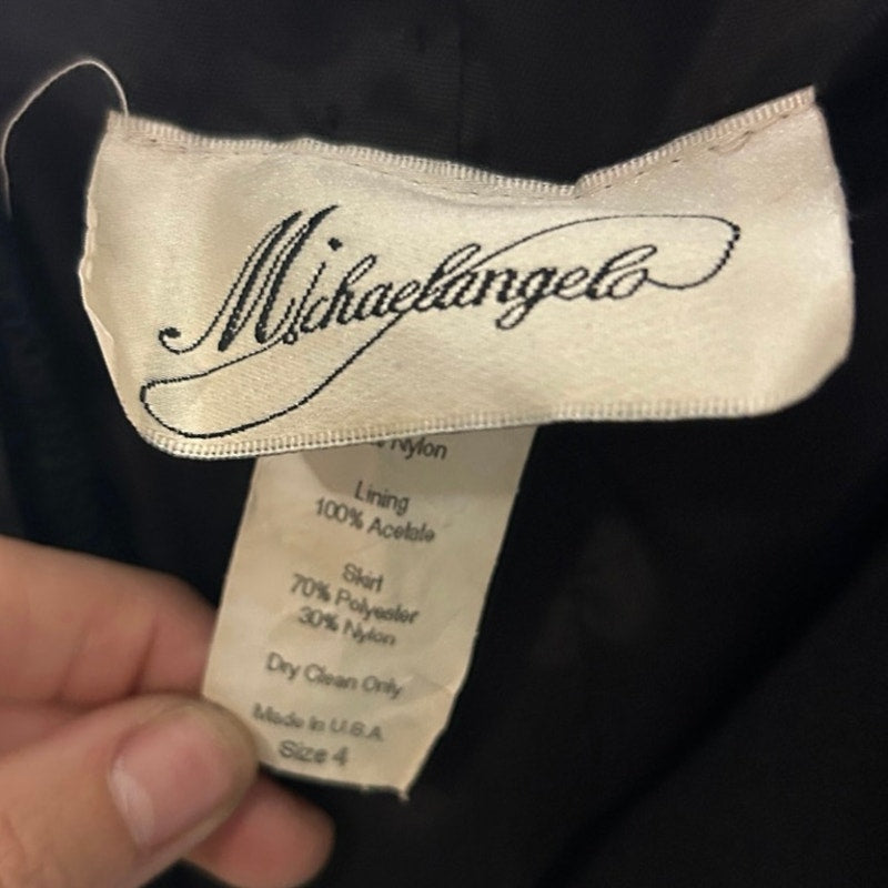 ✨ Michaelangelo Velvet & Gold Taffeta Gown – Crystal Button Waistcoat Detail