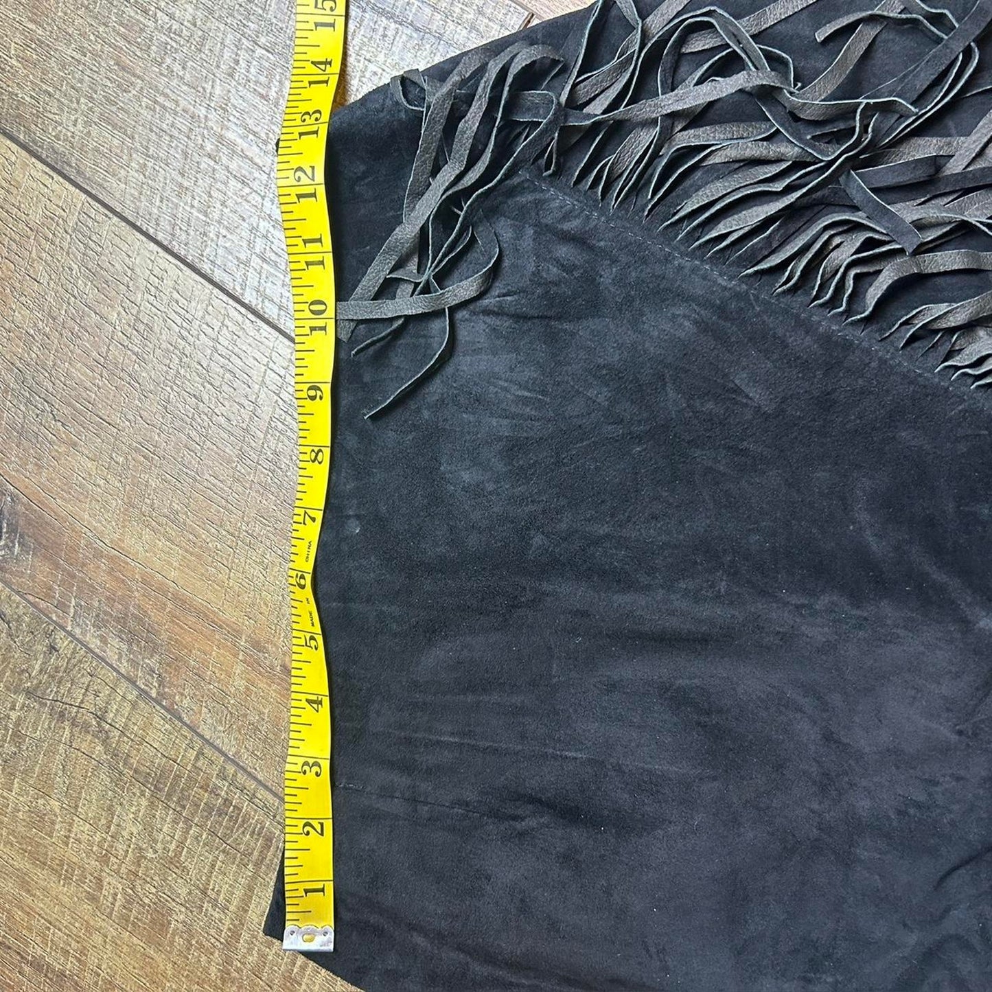 Rare vintage black suede leather