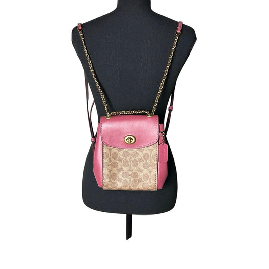 Coach Parker Convertible Rucksack 16 Signature Canvas Minitasche
