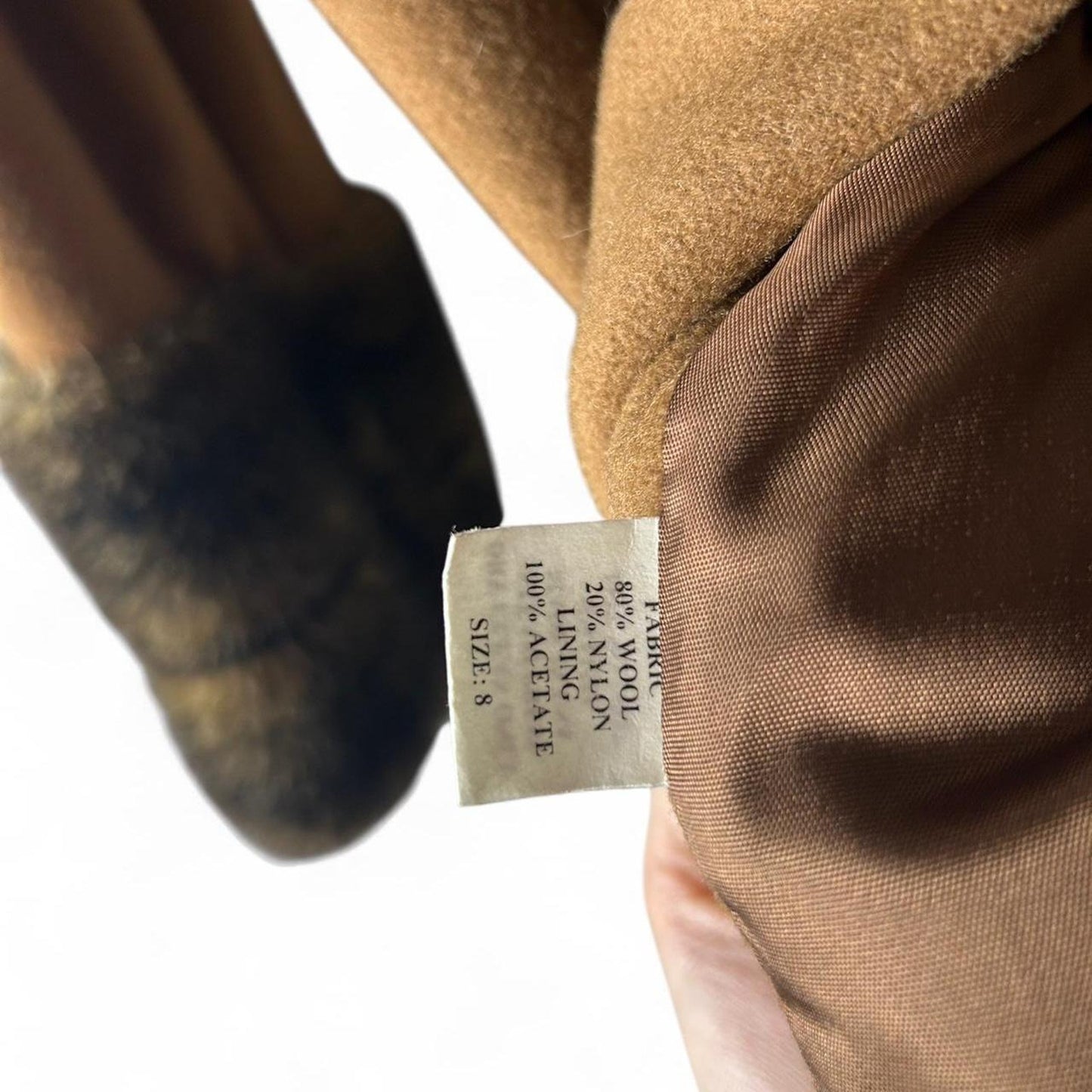 Alorna brown faux fur trim