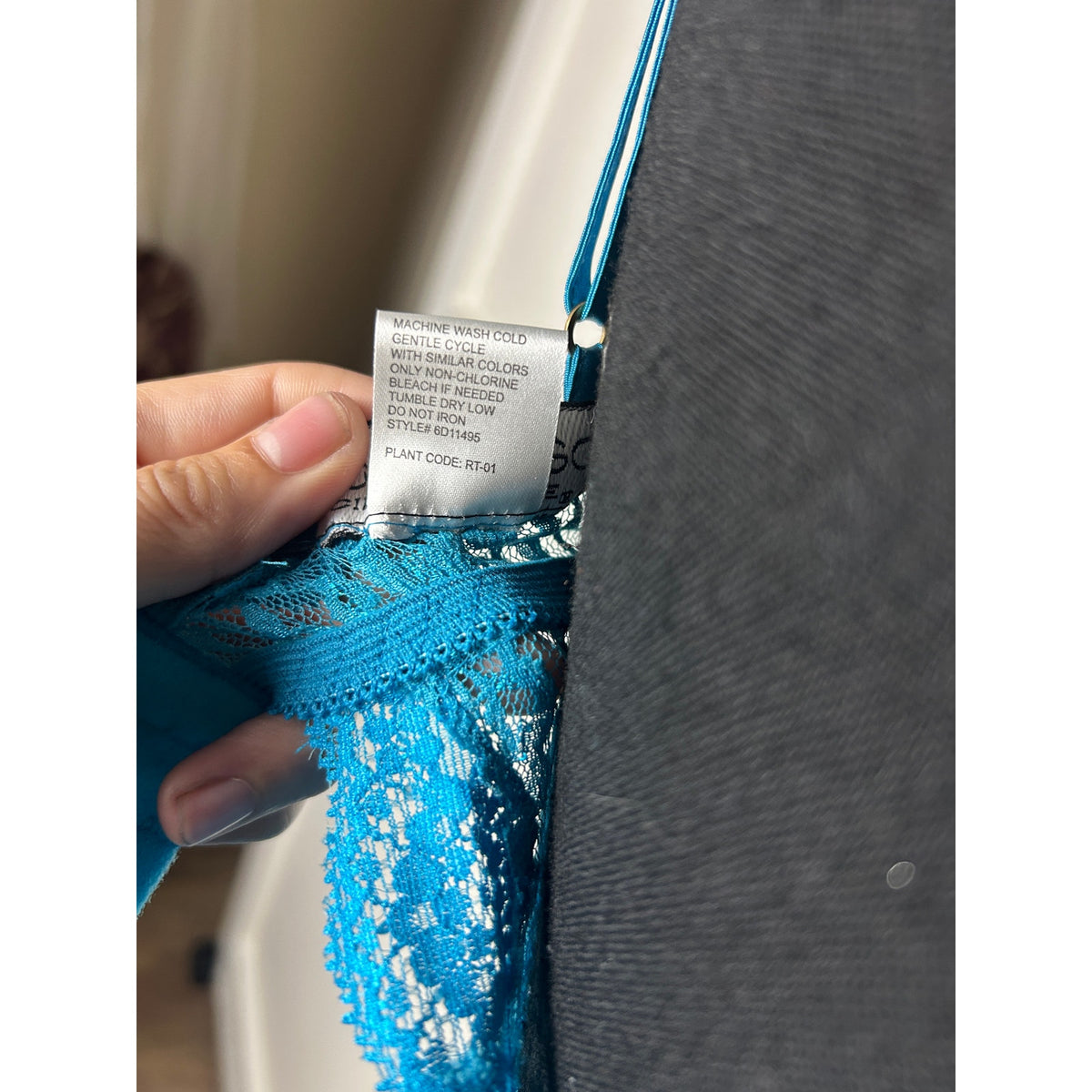 Cinema etoile high leg lace and chiffon ruffle turquoise blue
