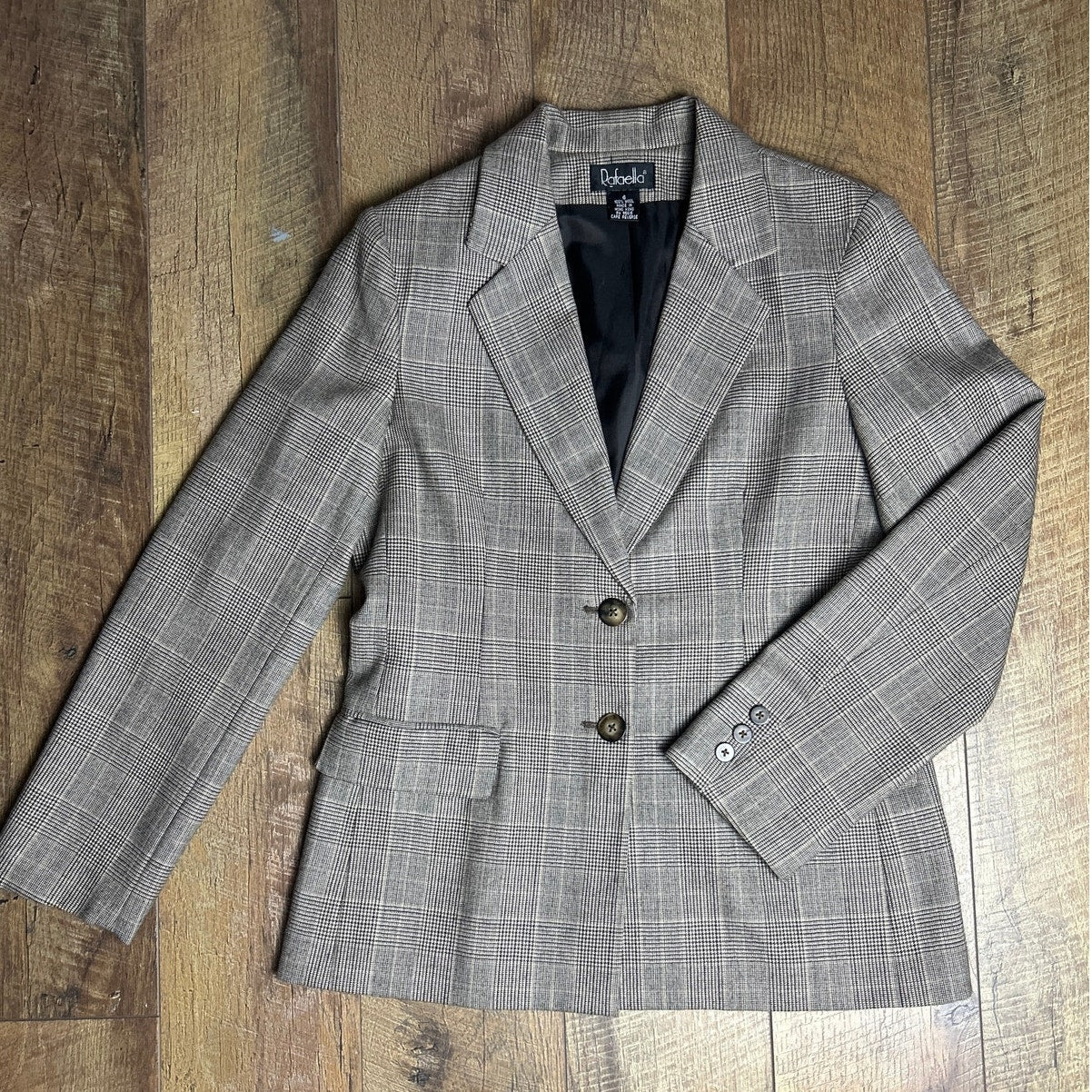 🖤 Blazer Rafaella 100 % Laine – Veste ajustée doublée en satin pour un look décontracté-chic.