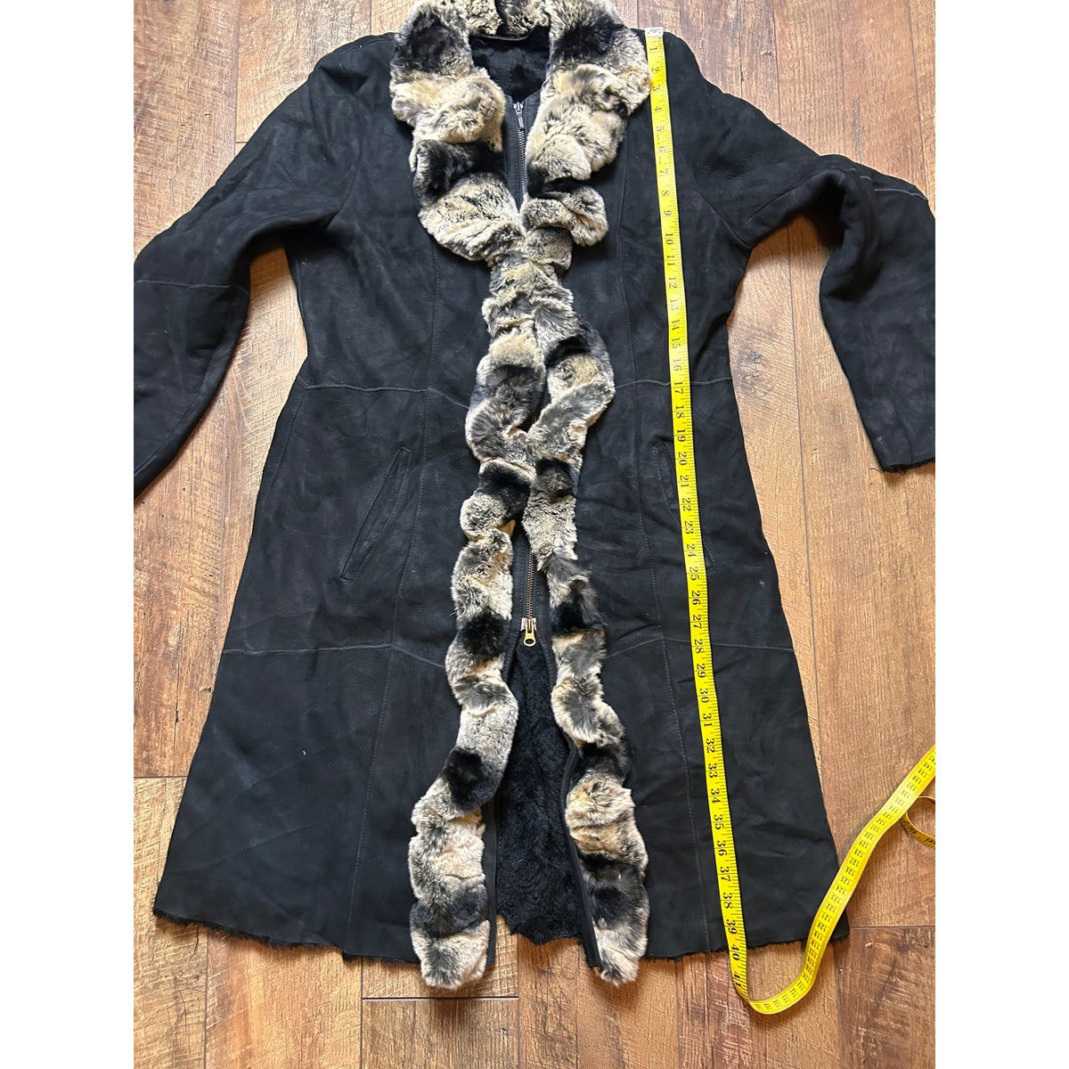 Pennambiance Exclusive Collection Penny Lane Coat XL Chinchilla Fur Trim Real Fur Y2K