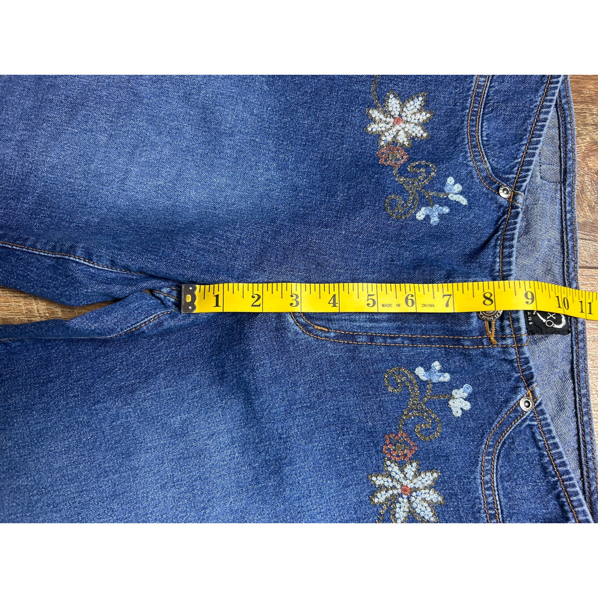 XOXO Jeans Y2K Hand Embellished Floral Denim Brazilian Fairy Jeans