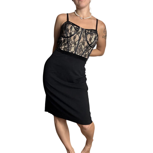 boston proper nude lace corset bodycon homecoming dress size 14