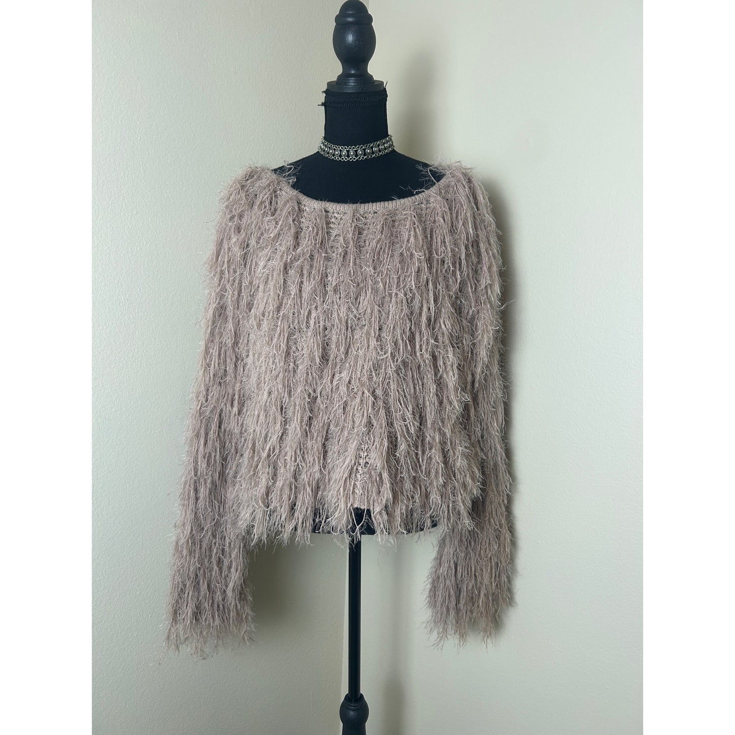 Grunge Boho Zarter Hooligan-Fransensweater – Mauve | Superweich | Passt bis Größe L