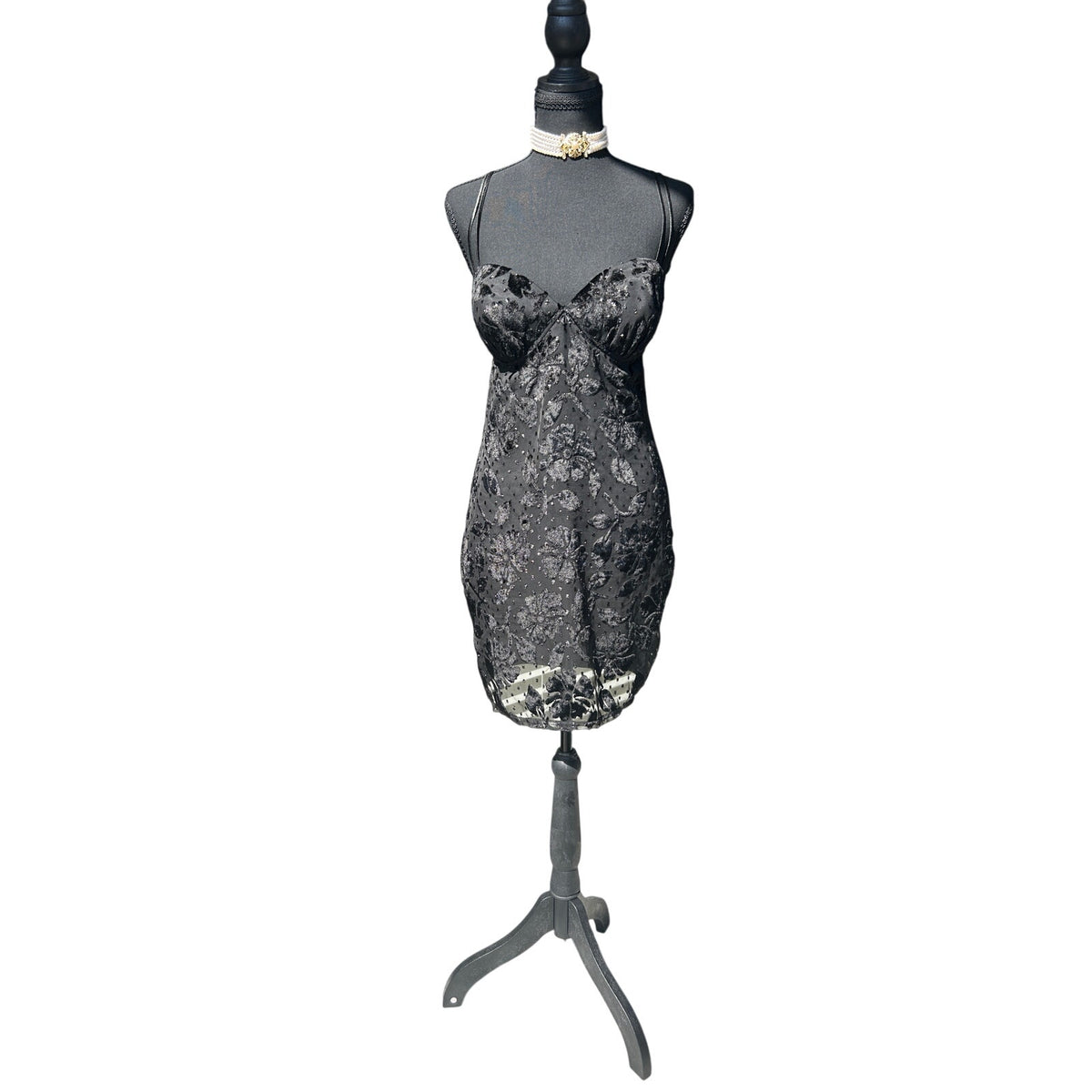 victoria secret gold label 90's lace slip dress