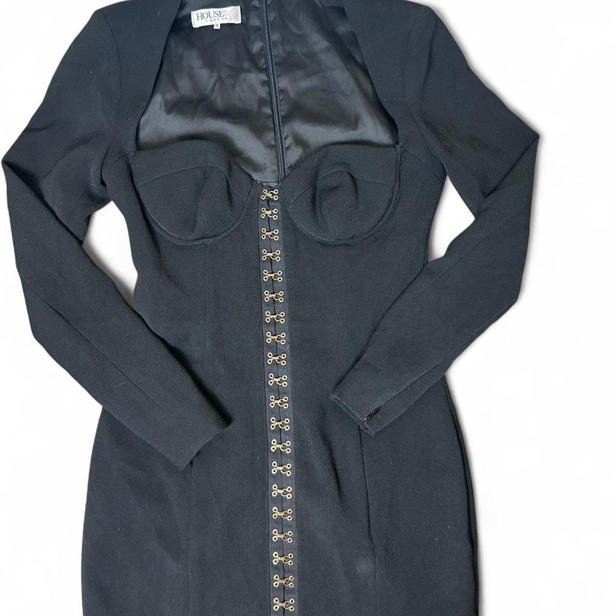 House of CB Black Bodycon Sweetheart Neckline Dress