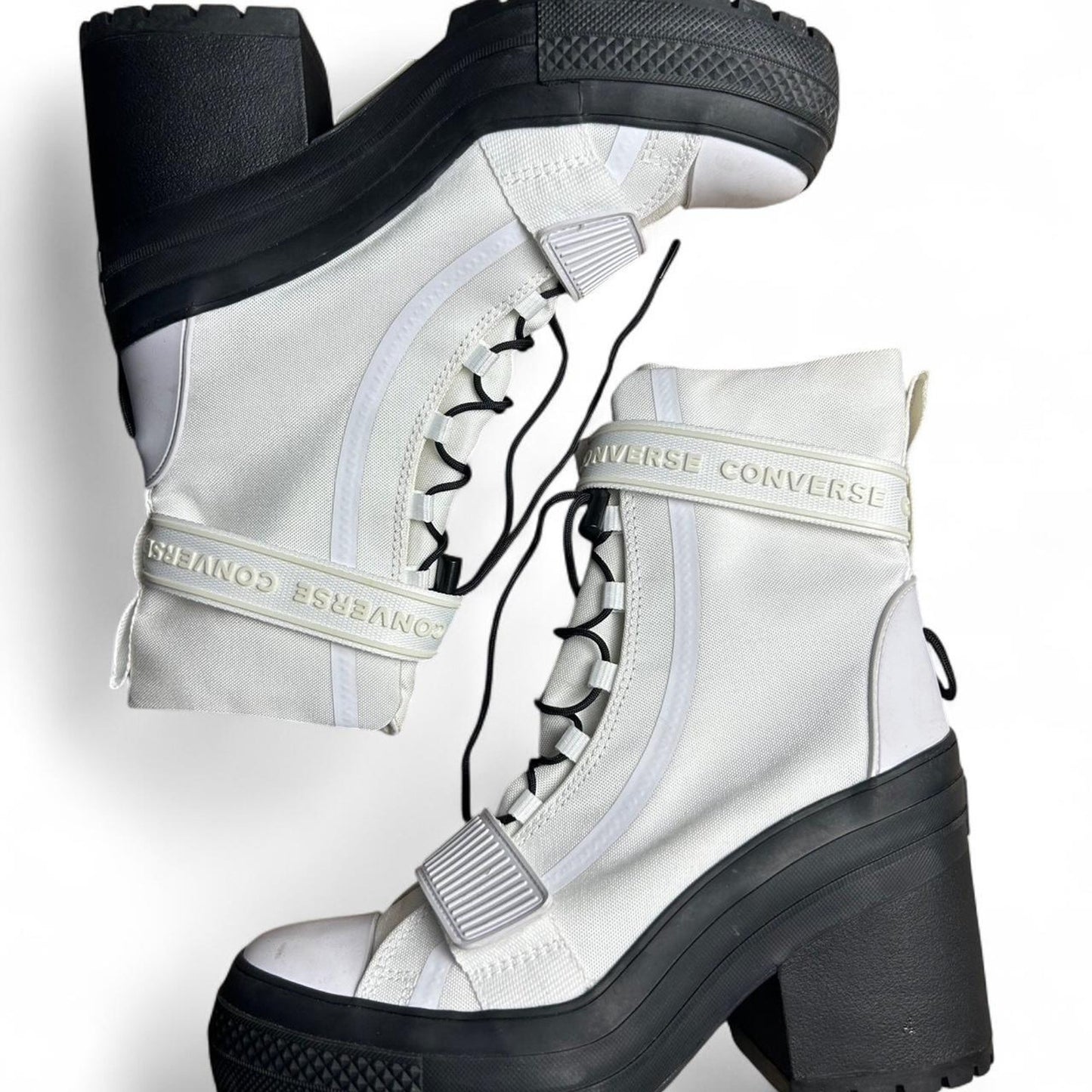 White converse platform boots platform boots
