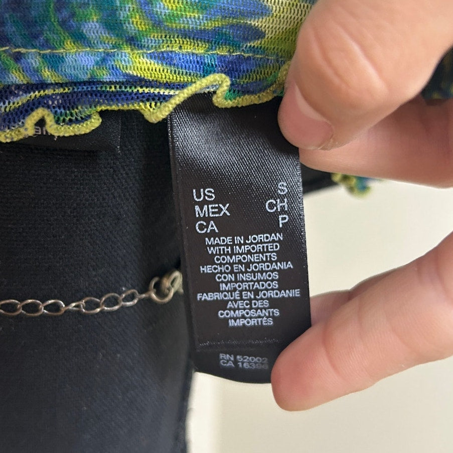 Y2K Babydoll Mesh-Top Axcess Liz Claiborne verstellbare Taille