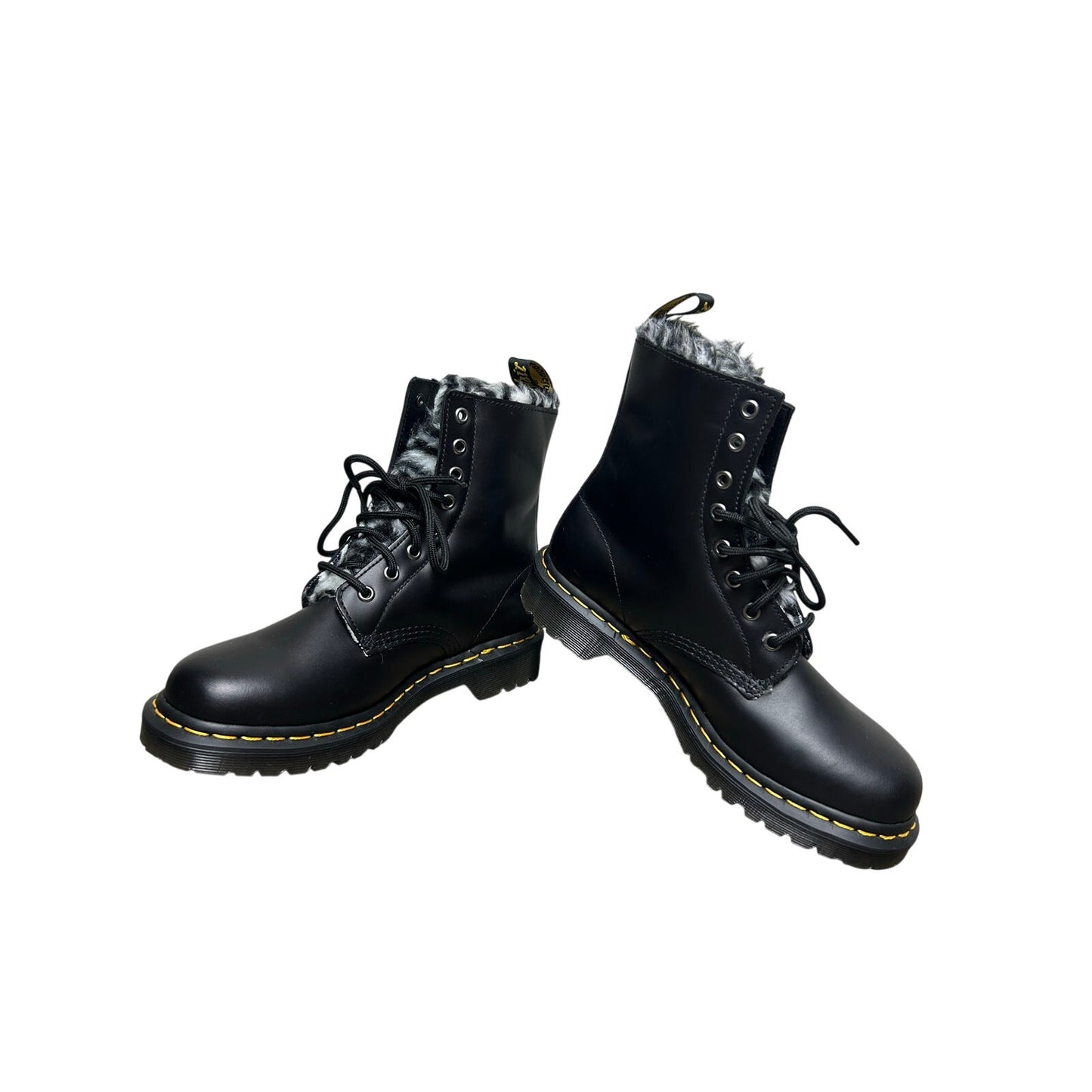 Bottes de combat Dr Martens 1460 Serena doublées de fausse fourrure à imprimé animal