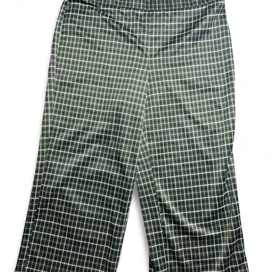 Isaac mizrahi green and black plaid cropped trouser