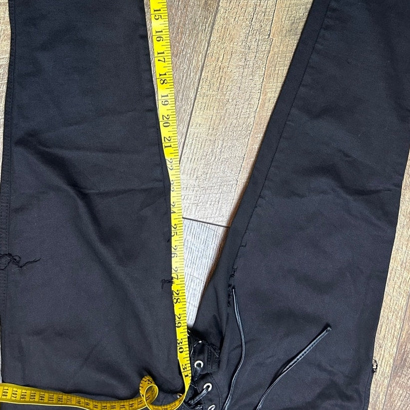 Tripp NYC lace up distressed skinny pants stretchy alt goth punk