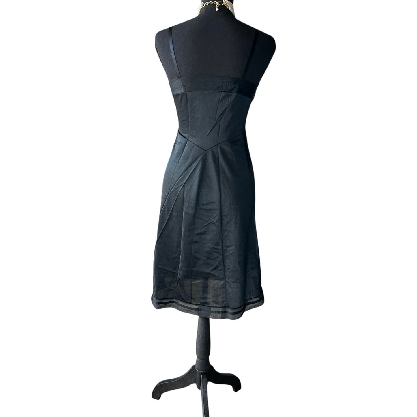 1960s vintage nylon slip dress in black size s