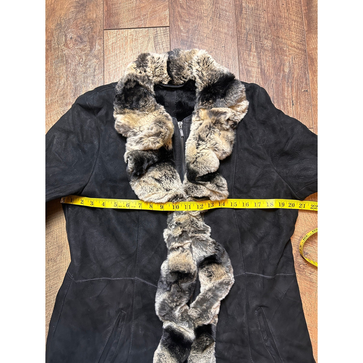 Pennambiance Exclusive Collection Penny Lane Coat XL Chinchilla Fur Trim Real Fur Y2K