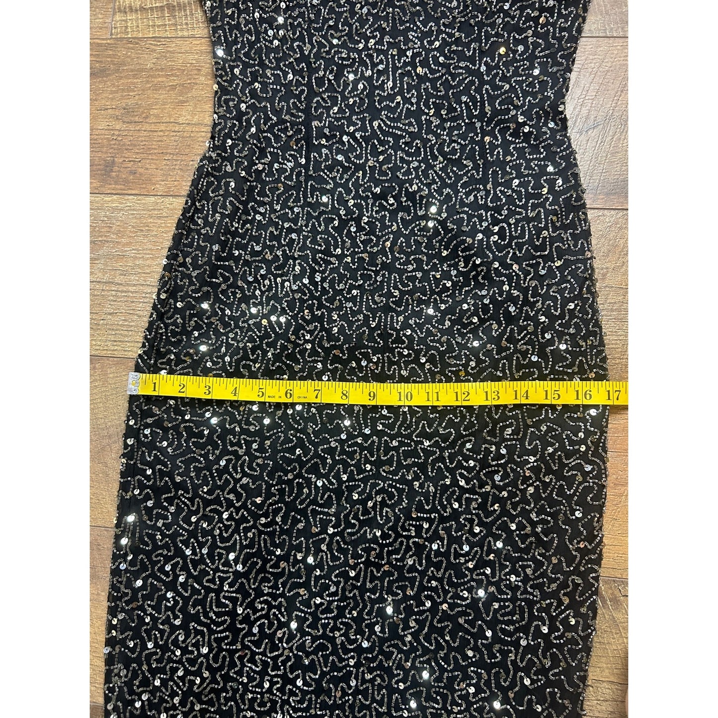 silk beaded low back evening gown