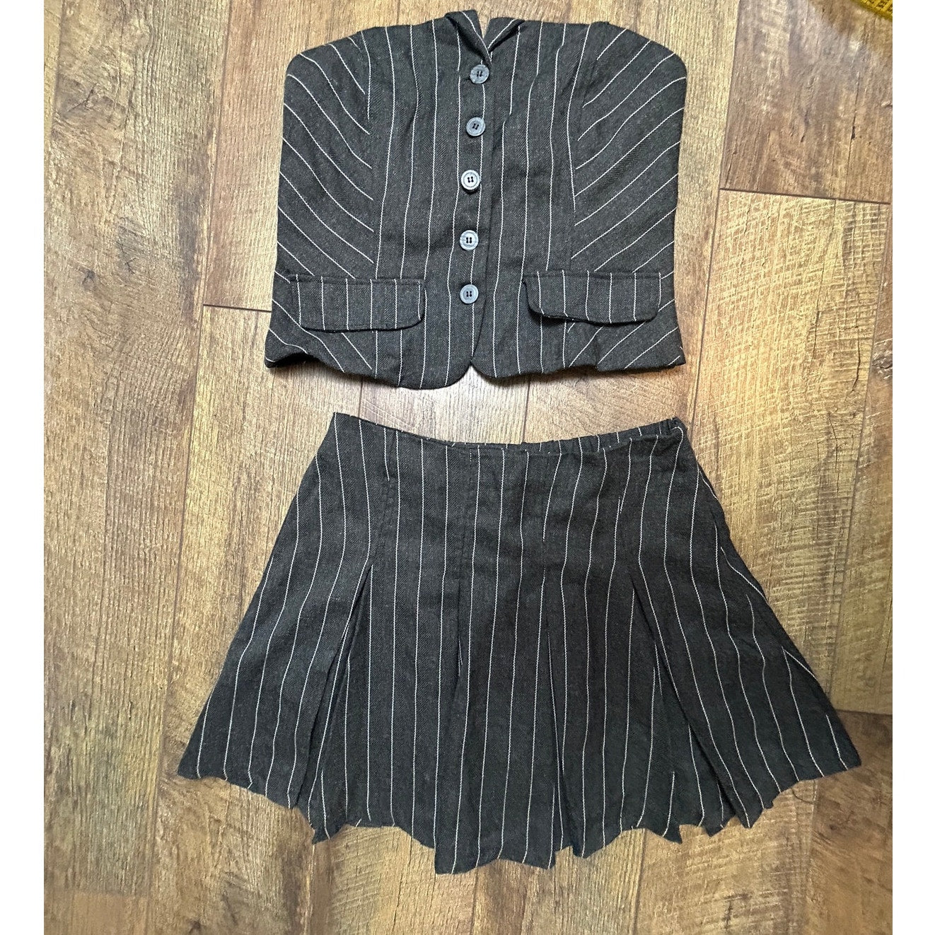 Kirious pinstripe skirt set size M office siren coquette