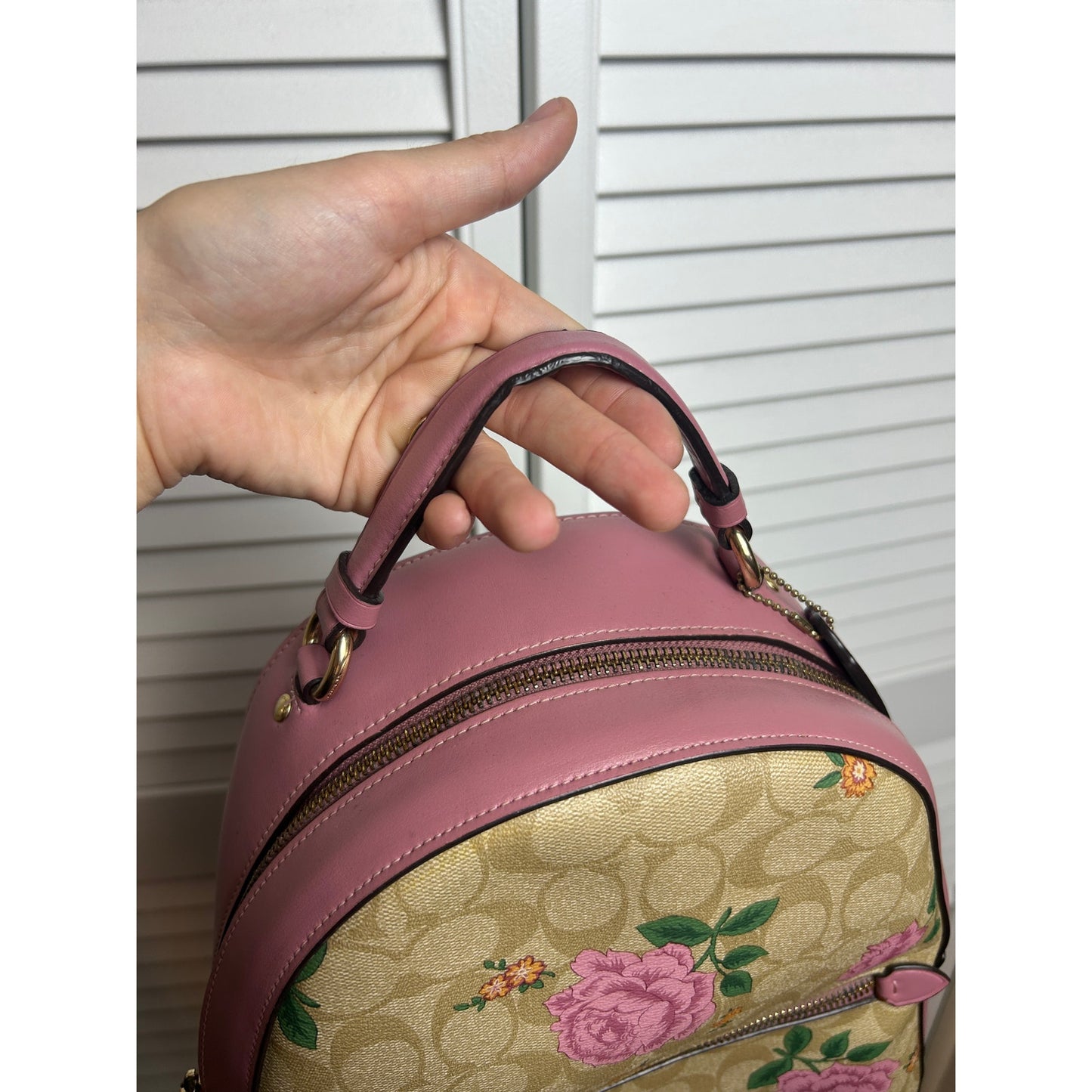 Coach backpack floral pattern