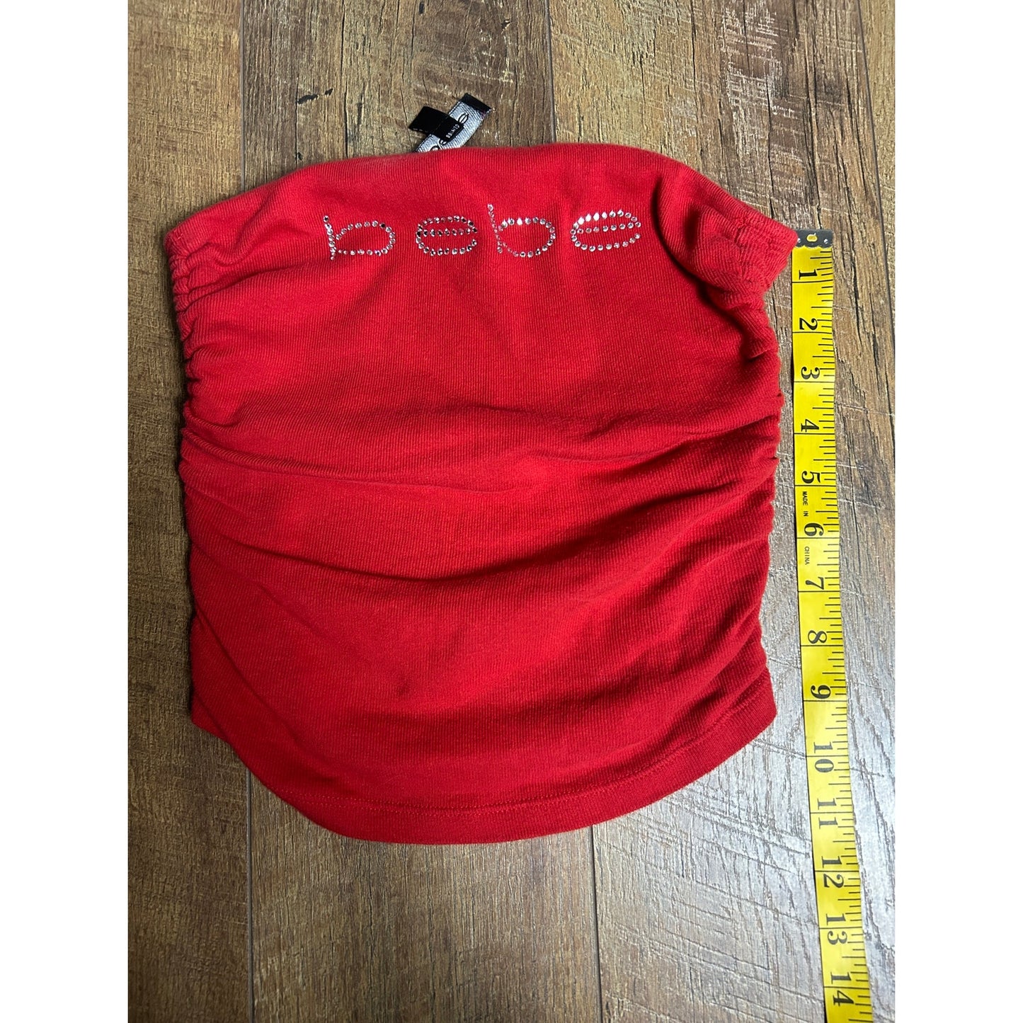 Bebe Y2K tube top red touched size s