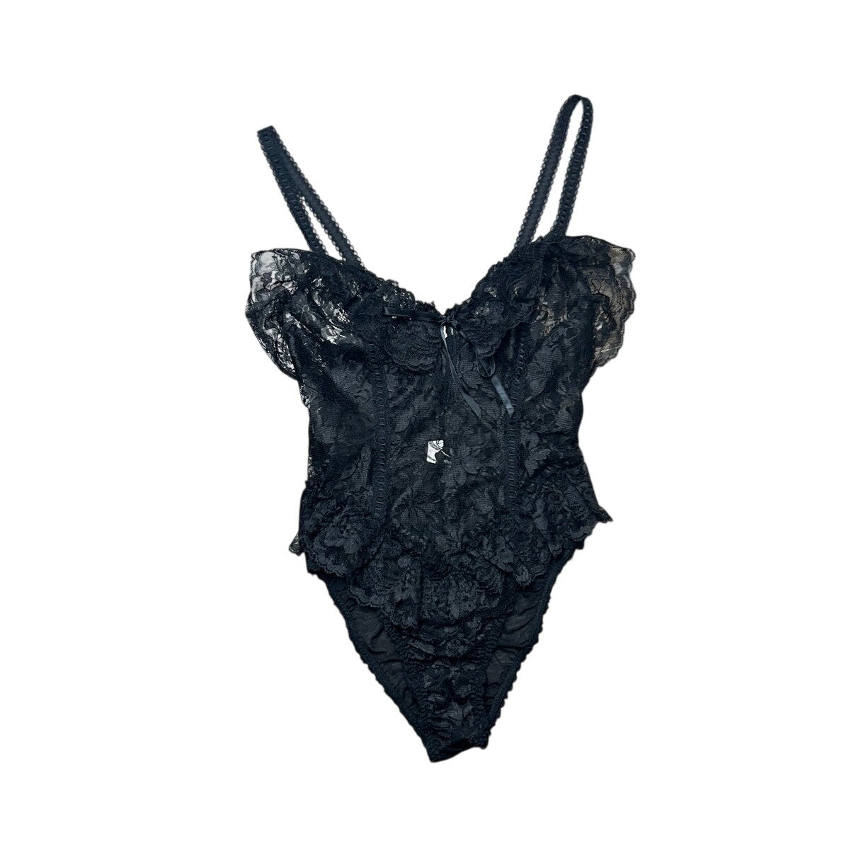 vintage lace teddy made in usa woven tag size small