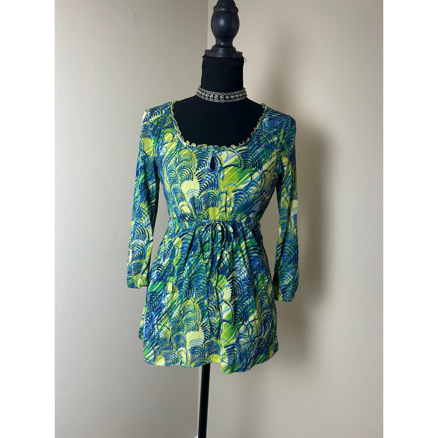 Y2K Babydoll Mesh-Top Axcess Liz Claiborne verstellbare Taille