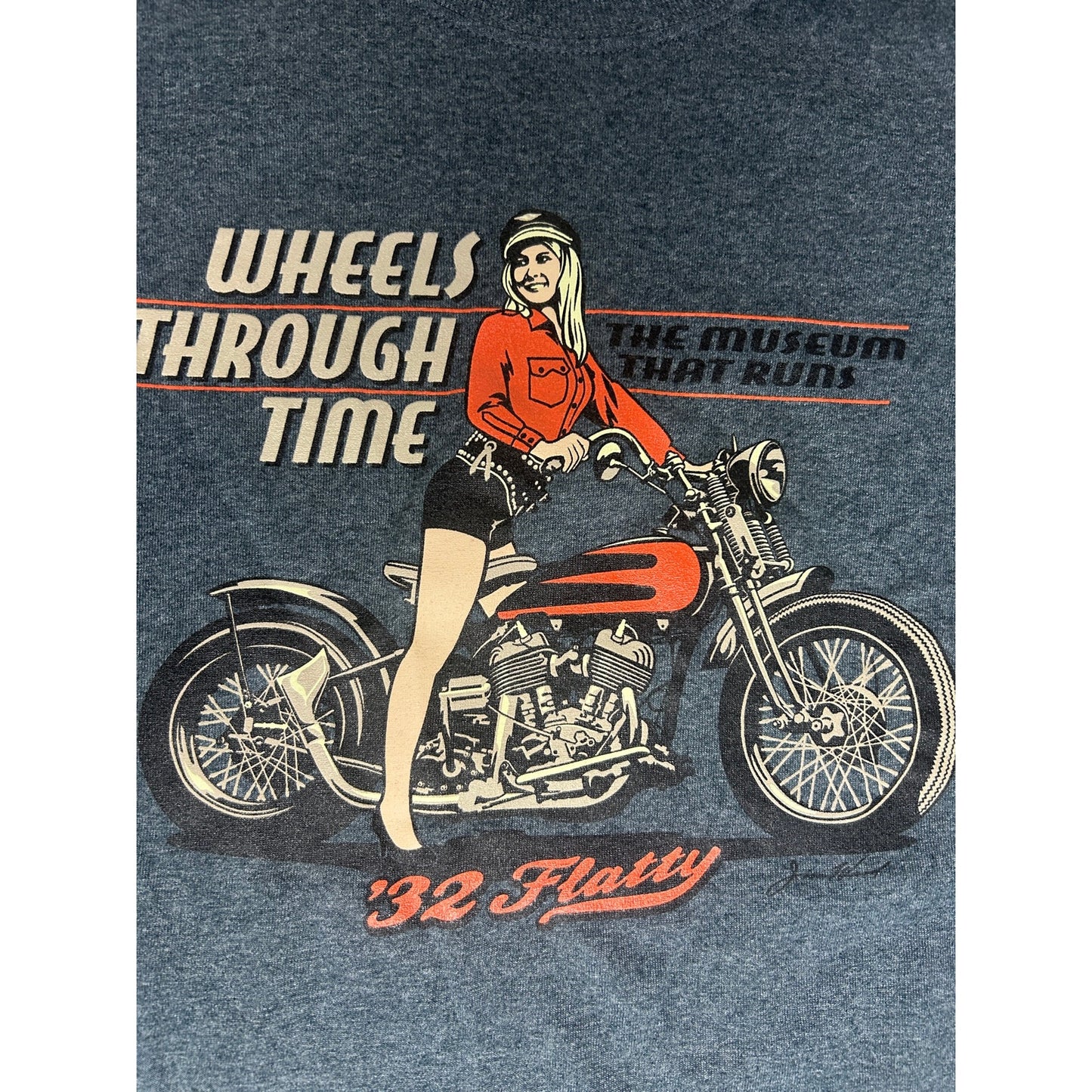 Vintage Style Pinup Biker Tee – Gildan Ultra Cotton Graphic T-Shirt Size M