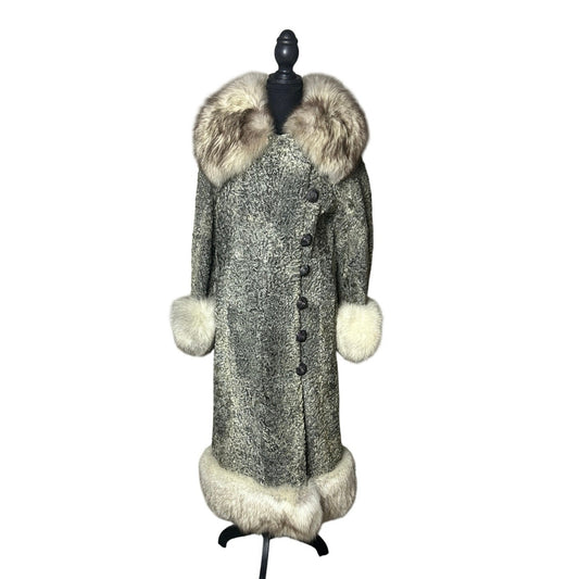 Penny lane sherling afghan coat silver persian lamb size m archival fashion