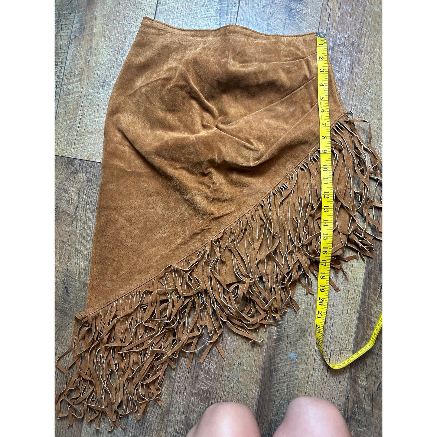 Vintage outerwear by phoenix Suede Fringe Skirt Asymmetrical Western Size M