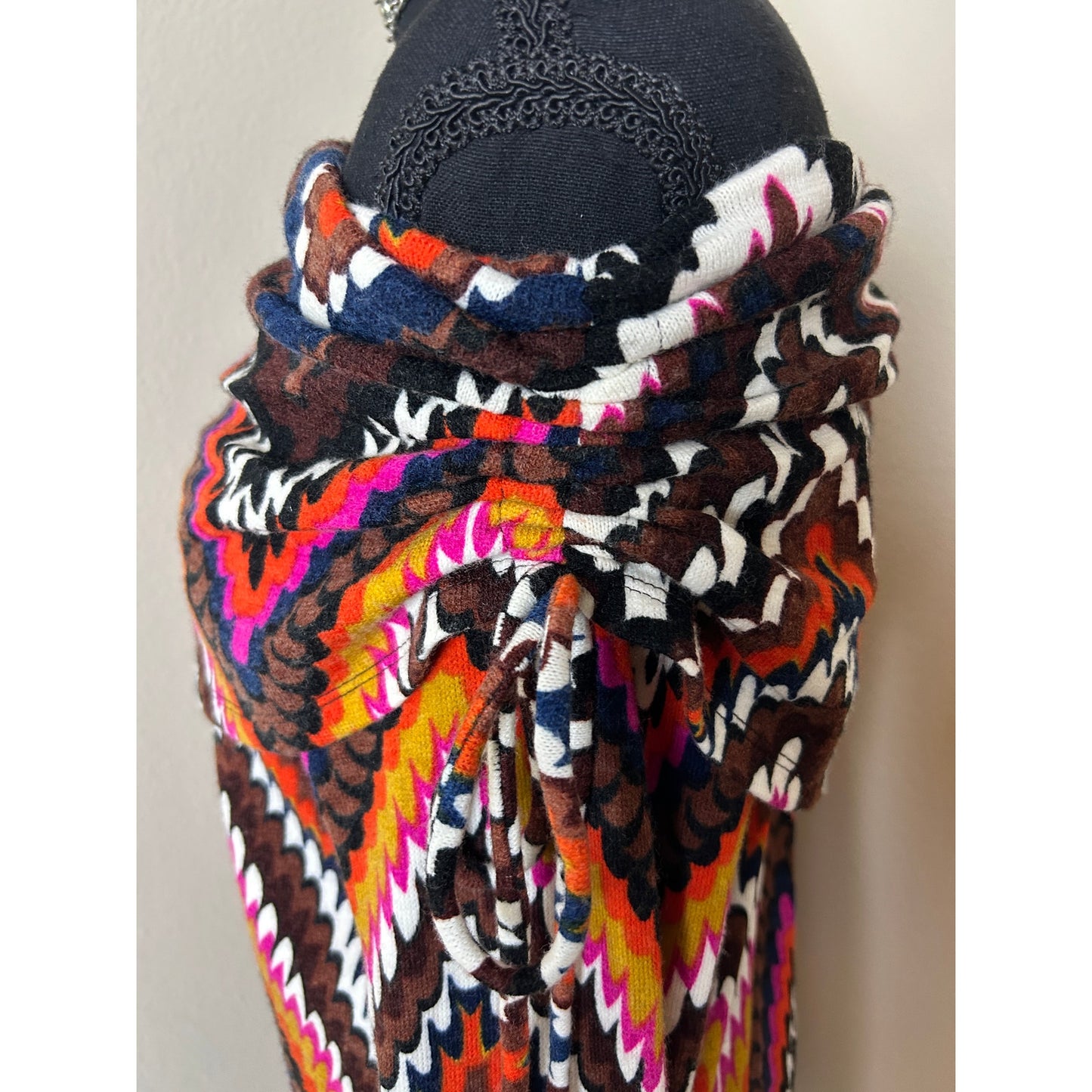 Y2K P Luca Milano Off Shoulder Chevron Knit Dress Missoni Style Size s