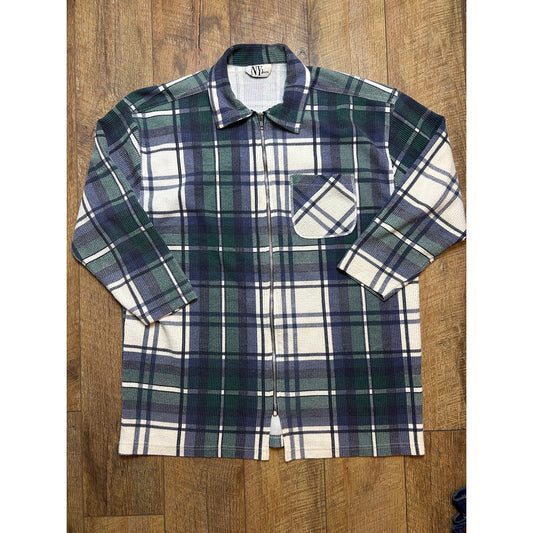 Vintage 90’s Ny jeans plaid zip up shirt size