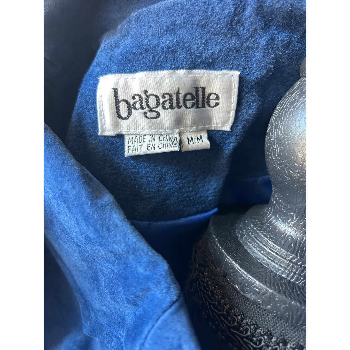 💙 Bagatelle Cobalt Blue Suede Blazer – Vintage Statement Suede – Size M