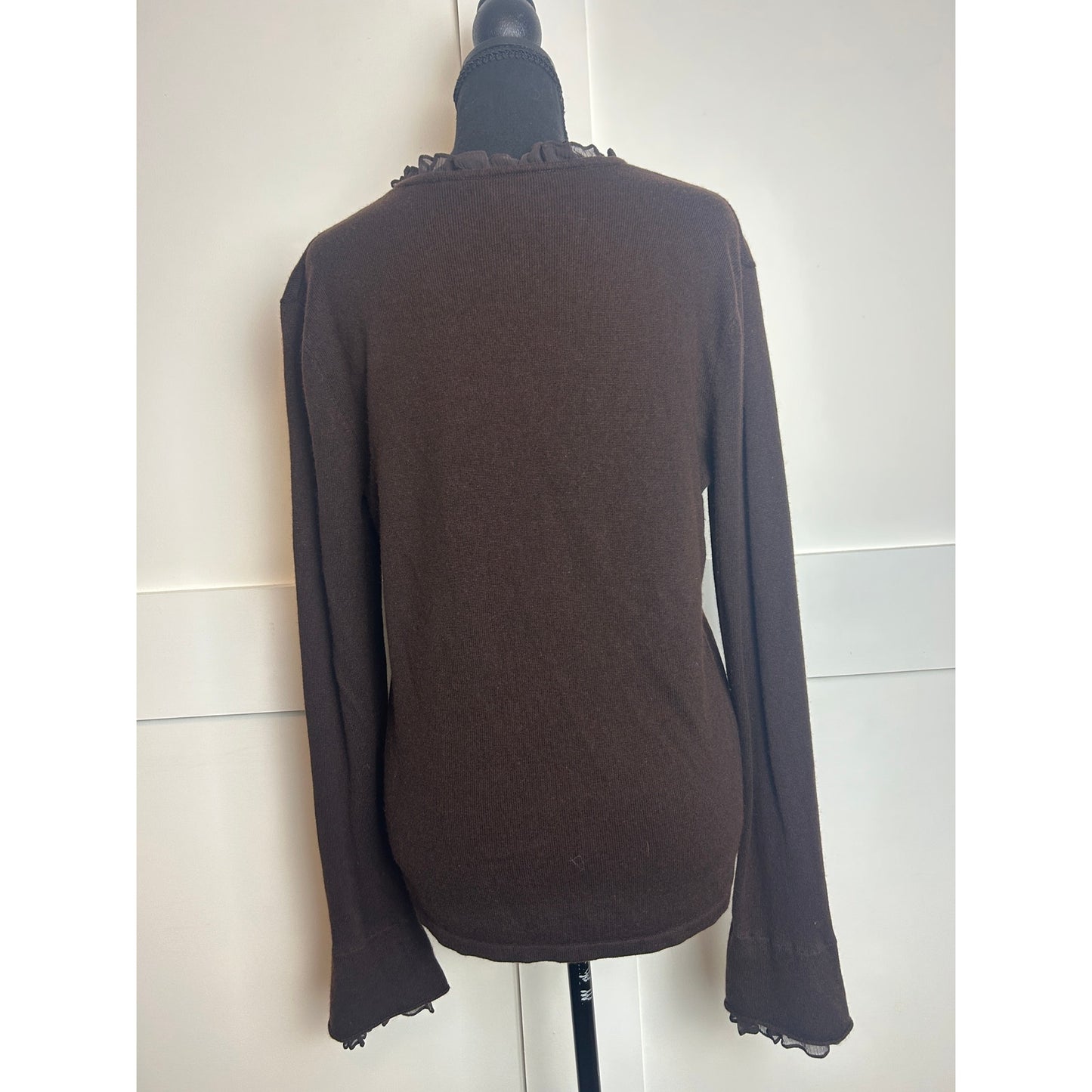 Lauren Ralph Lauren Kaschmir-Seiden-Pullover XL Braun Leicht Luxuriös