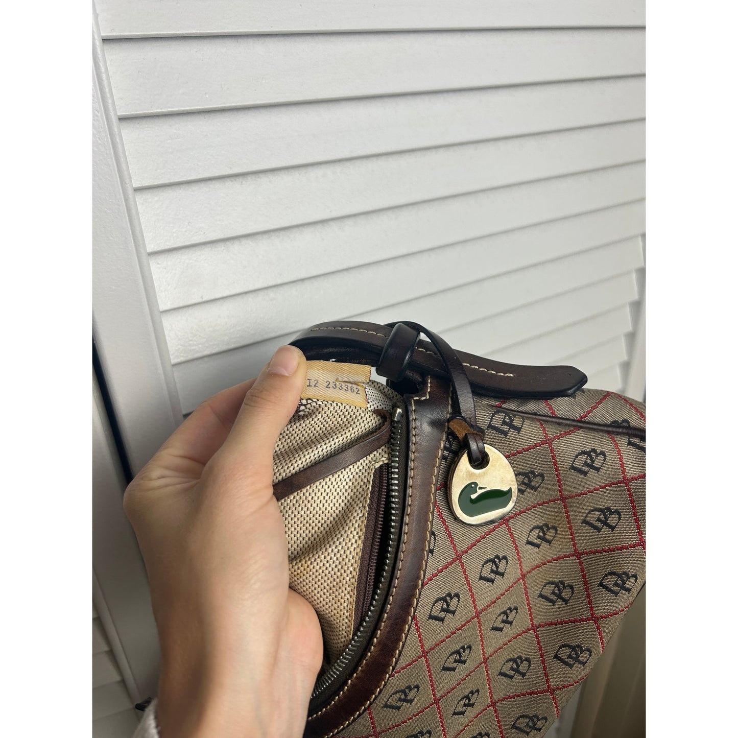 Dooney & Bourke Y2K Monogram Jacquard Baguette Bag – Red Black Tan Shoulder Bag