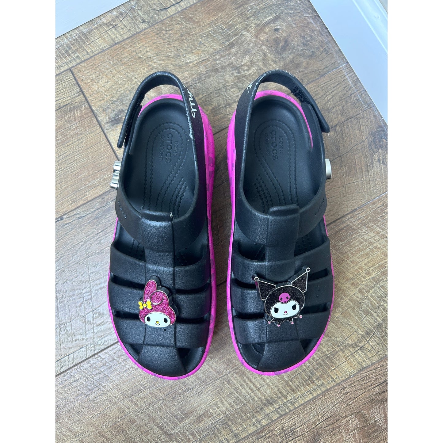 Crocs Karumi My Melody Plateau Mary Jane Pink Black Größe 8 Kawaii Sanrio
