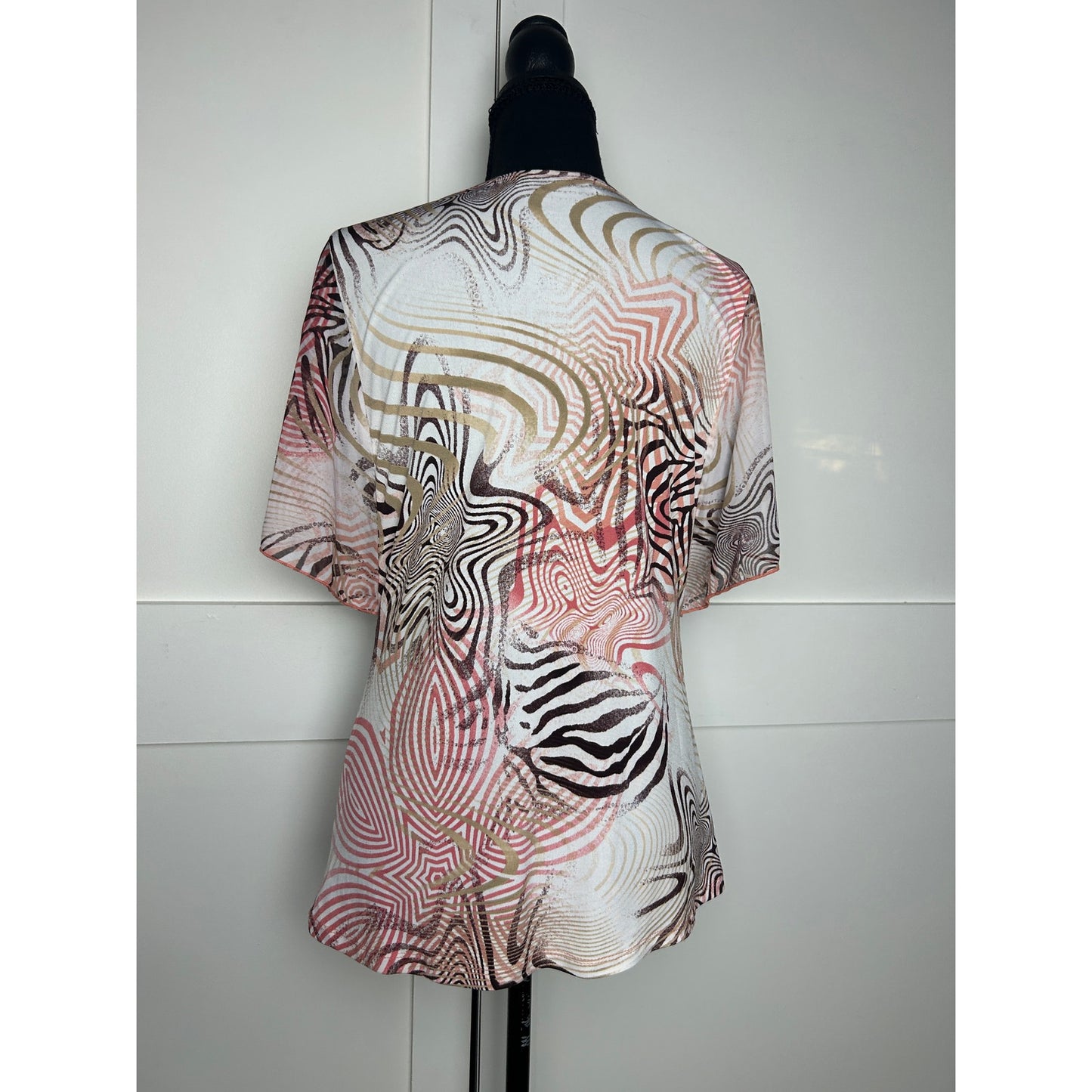 Y2K Adele & May Cowl Neck Top S Indie Sleaze Going Out Star Print